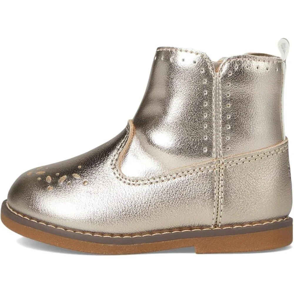 Stride Rite SR Stella BG034202 Boots Toddler Gold Leather Ankle Bootie ZOGG709